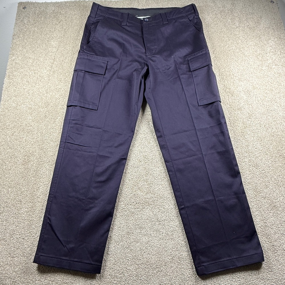 Lands End Mens 38 Navy Blue Cargo‎ Pants Adult Traditional Fit Workwear Utility